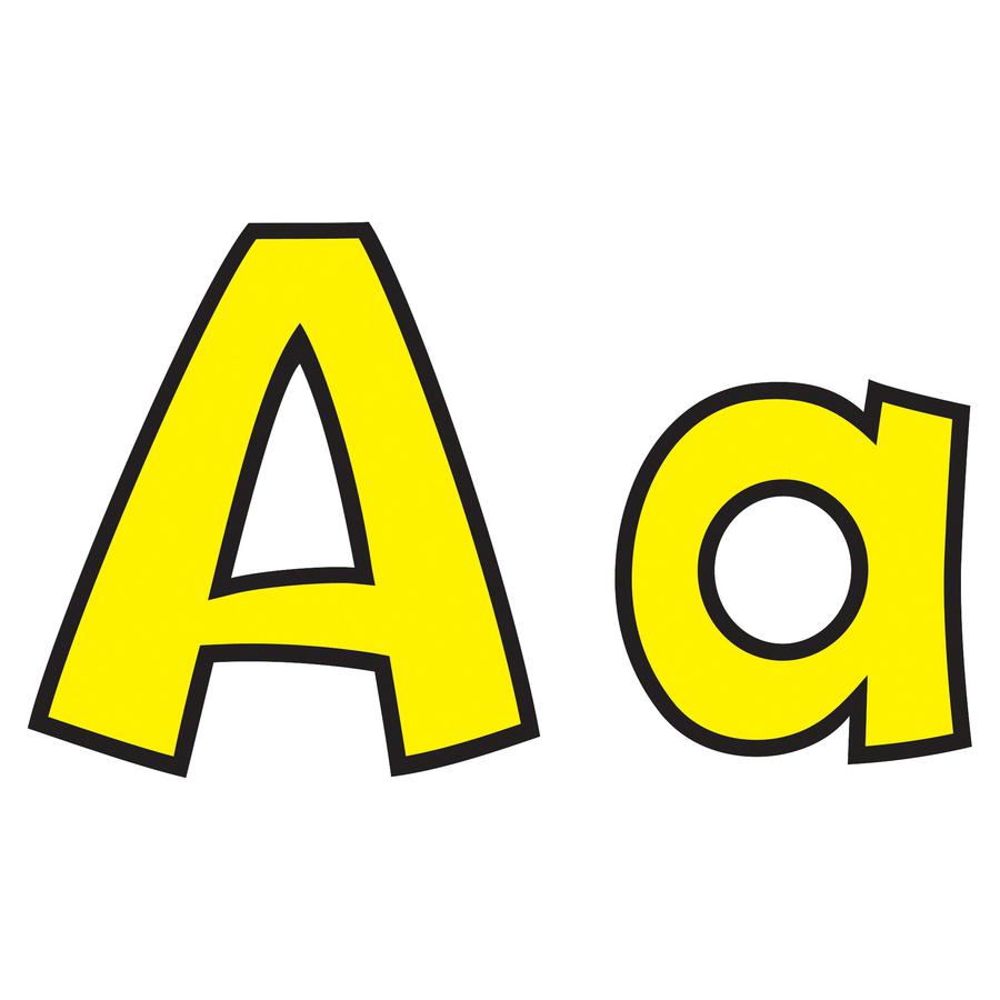 Trend Playful Uppercase/Lowercase Ready Letters - 4" Height x 9" Length - Yellow - 216 / Pack. Picture 3