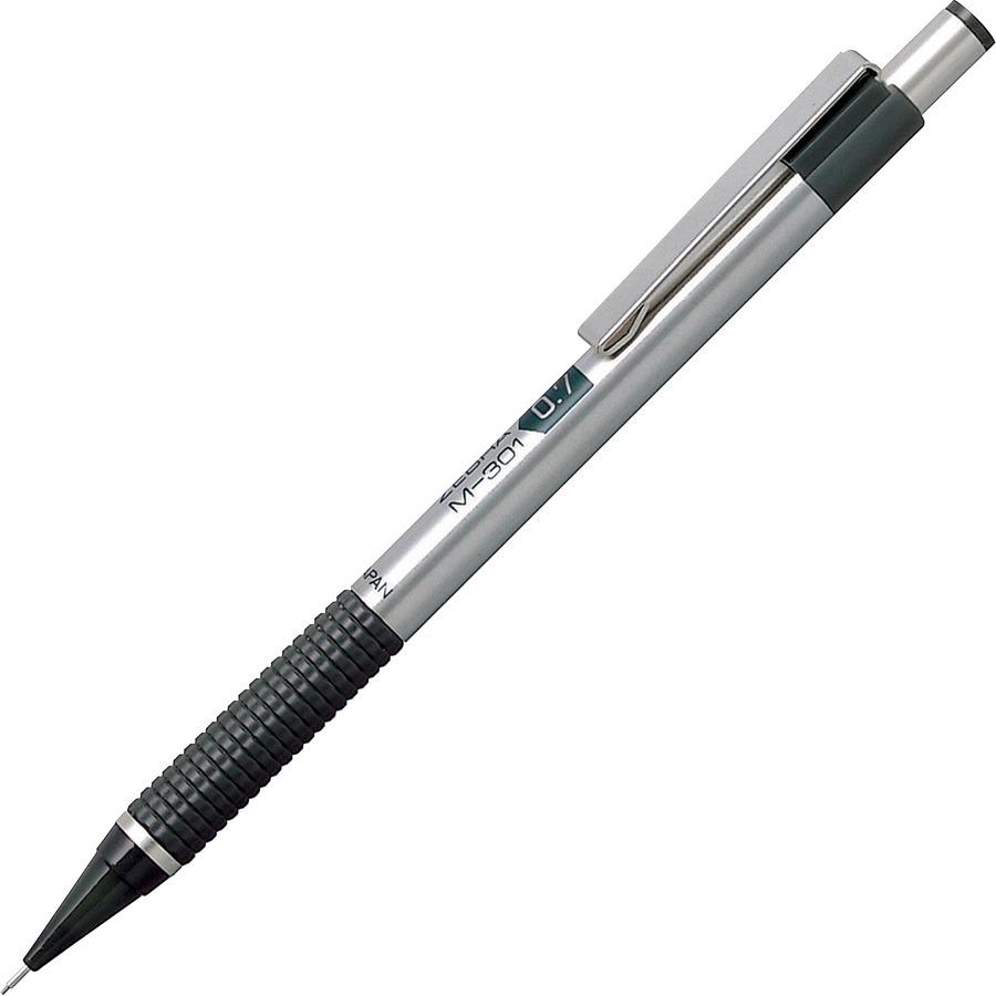 Zebra Pen M-301 Mechanical Pencil - 0.7 mm Lead Diameter - Refillable - Black Stainless Steel Barrel - 1 Each. Picture 3