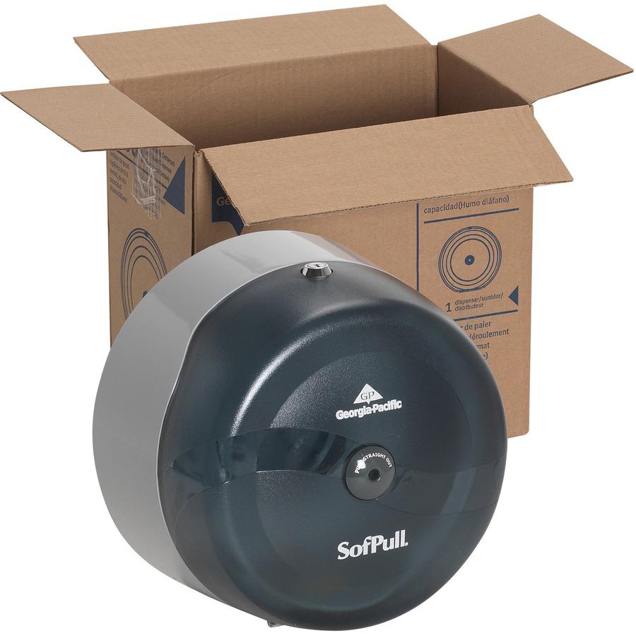 SofPull 1-Roll Centerpull High-Capacity Toilet Paper Dispenser - Center Pull Dispenser - 1 x Roll Center Pull - 10.5" Height x 10.5" Width x 6.8" Depth - Plastic - Lockable, Long Lasting, Sturdy, Dura. Picture 12