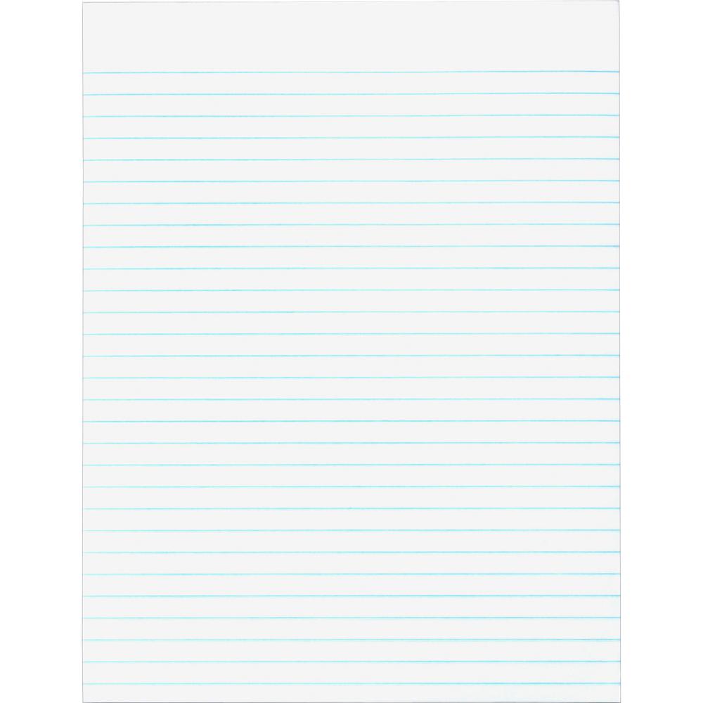 Business Source Glued Top Ruled Memo Pads - Letter - 50 Sheets - Glue - Wide Ruled - 16 lb Basis Weight - Letter - 8 1/2" x 11" - White Paper - 1 Dozen. Picture 2