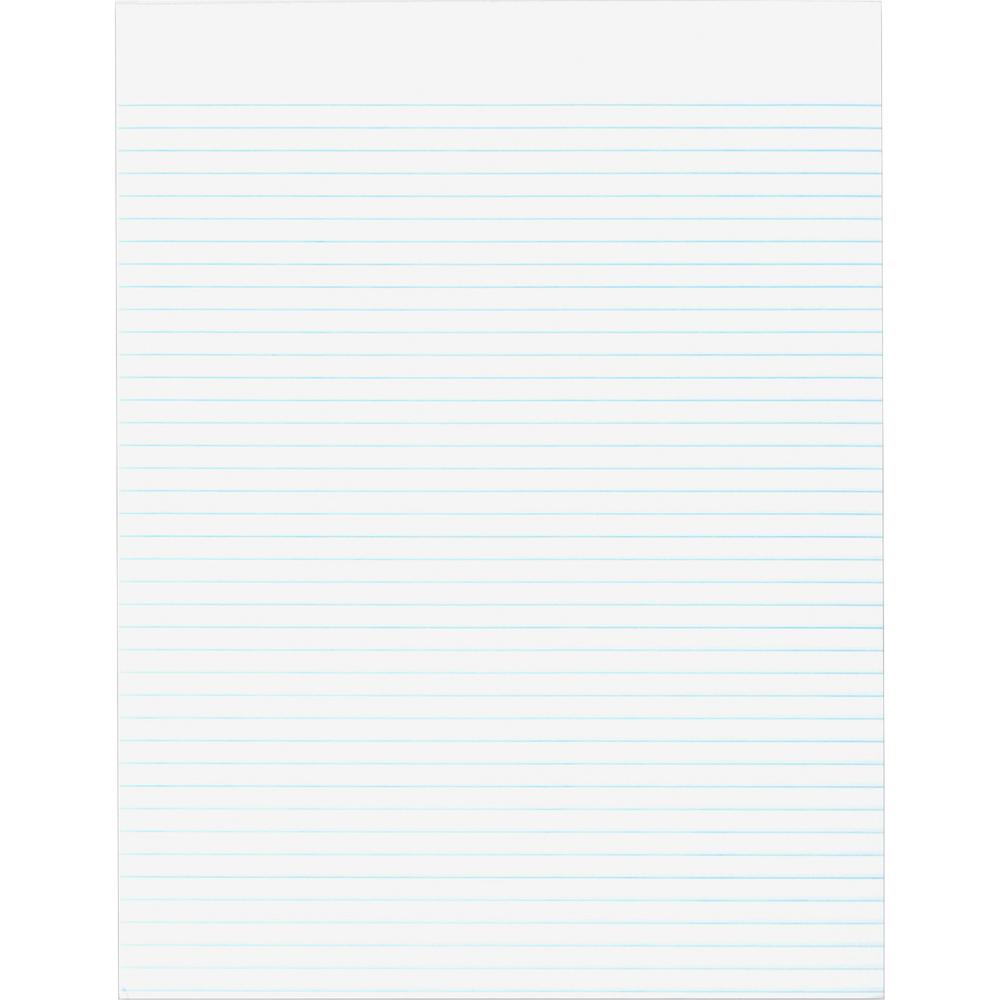 Business Source Glued Top Ruled Memo Pads - Letter - 50 Sheets - Glue - Narrow Ruled - 16 lb Basis Weight - Letter - 8 1/2" x 11" - White Paper - 1 Dozen. Picture 3