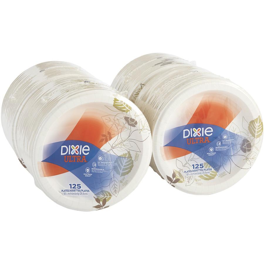 Dixie Ultra&reg; Pathways Heavyweight Paper Plates by GP Pro - 125 / Pack - Serving - Microwave Safe - White - Paper Body - 4 / Carton. Picture 7