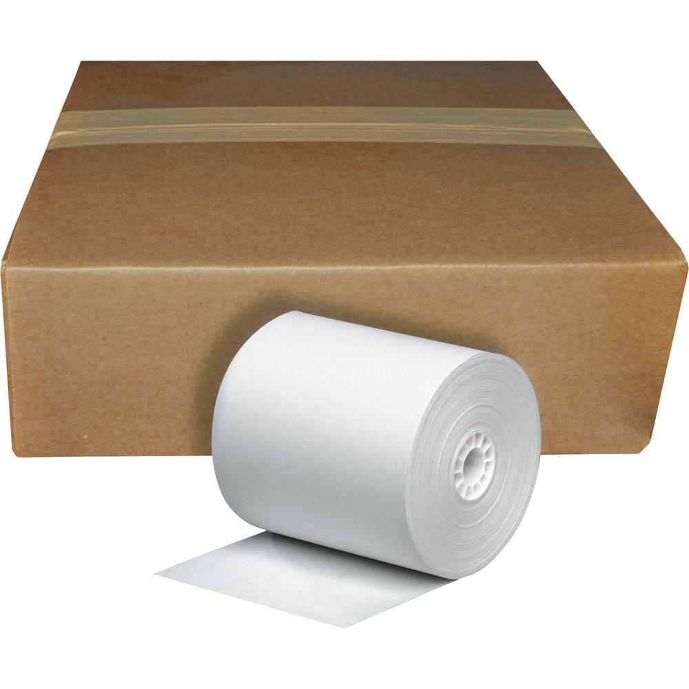 Business Source 1-Ply Pack Adding Machine Rolls - 3" x 165 ft - 12 / Pack - Sustainable Forestry Initiative (SFI) - Lint-free - White. Picture 3