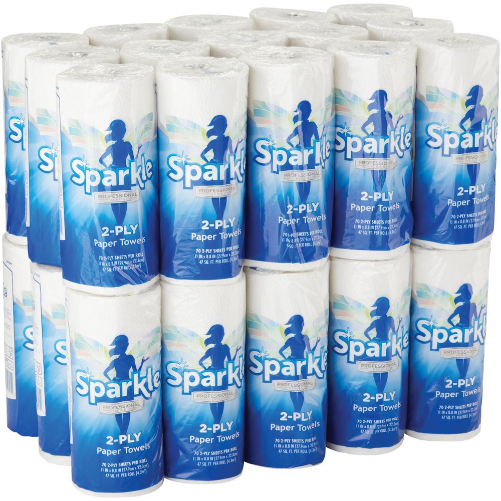Sparkle Professional Series&reg; Paper Towel Rolls by GP Pro - 2 Ply - 8.80" x 11" - 70 Sheets/Roll - White - Paper - 30 / Carton. Picture 5