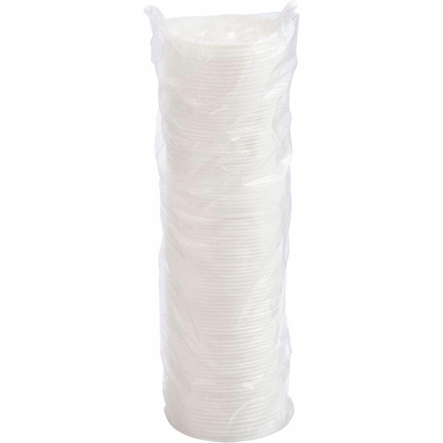 Dart Lids for Foam Cups and Containers - Round - Plastic - 1000 / Carton - White. Picture 4