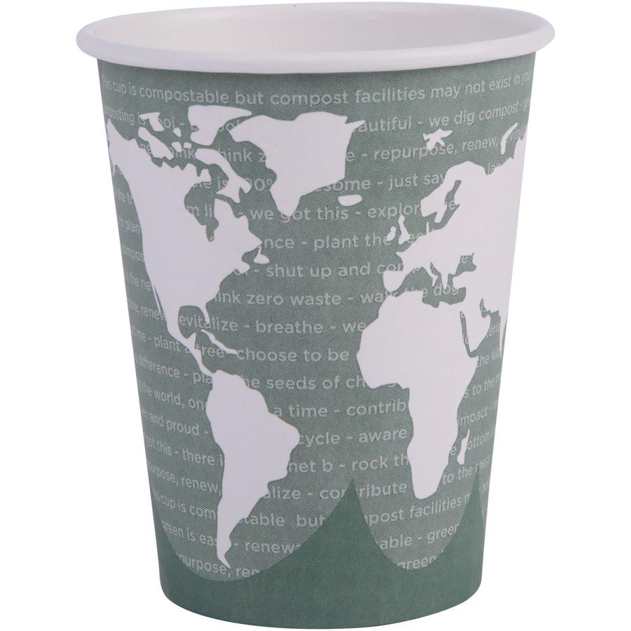 Eco-Products 12 oz World Art Hot Beverage Cups - 50 / Pack - 20 / Carton - Multi - Paper, Resin - Hot Drink. Picture 16