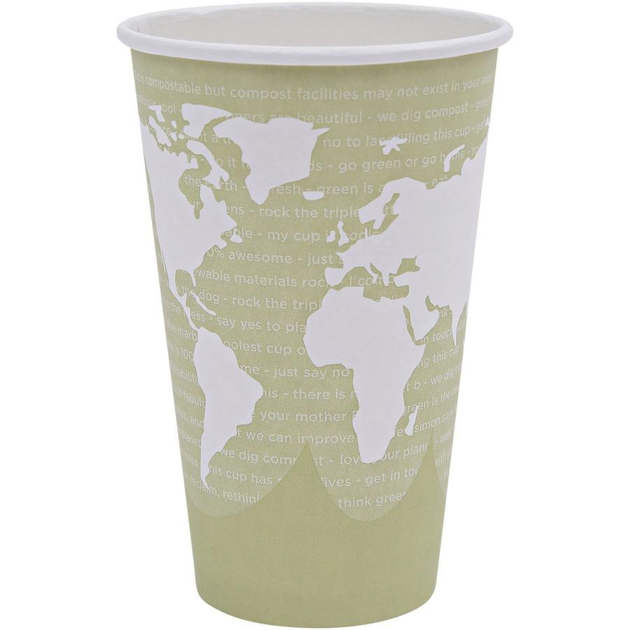 Eco-Products 16 oz World Art Hot Beverage Cups - 50 / Pack - 20 / Carton - Multi - Paper, Resin - Hot Drink. Picture 10