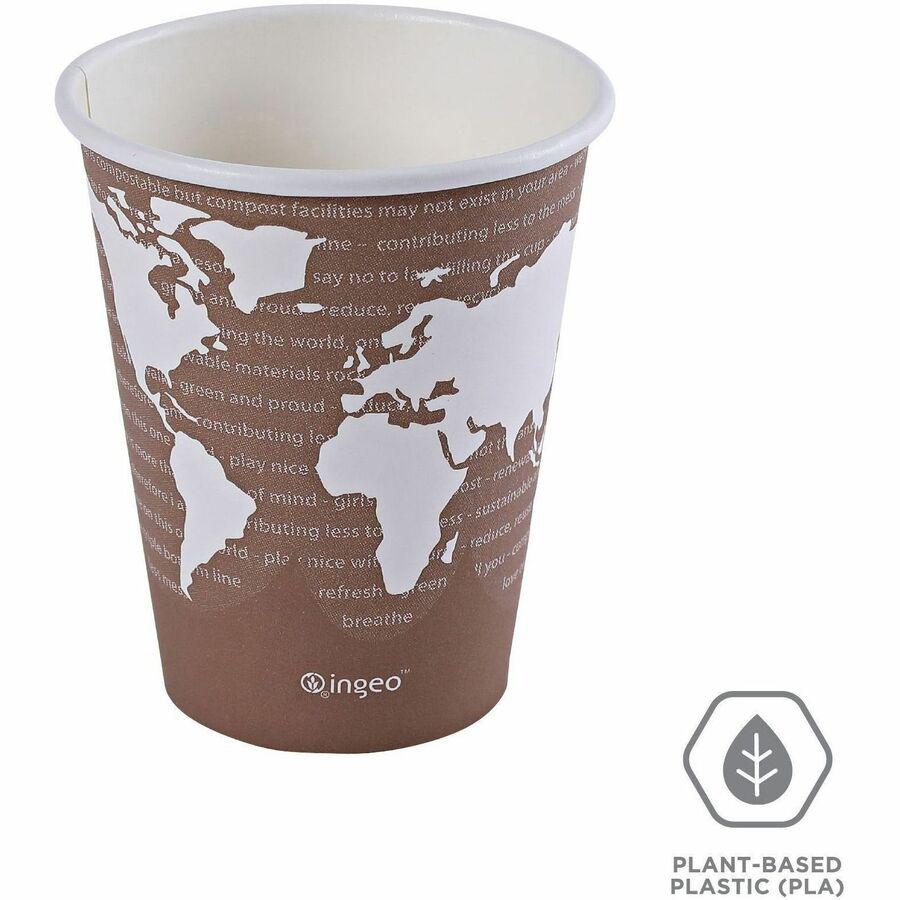 Eco-Products 8 oz World Art Hot Beverage Cups - 50 / Pack - 20 / Carton - Multi - Paper, Resin - Hot Drink. Picture 9