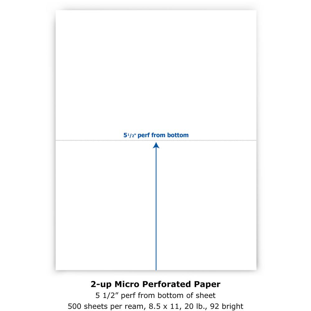 PrintWorks Professional Pre-Perforated Paper for Statements, Tax Forms, Bulletins, Planners & More - Letter - 8 1/2" x 11" - 20 lb Basis Weight - 500 / Ream - Perforated. Picture 4