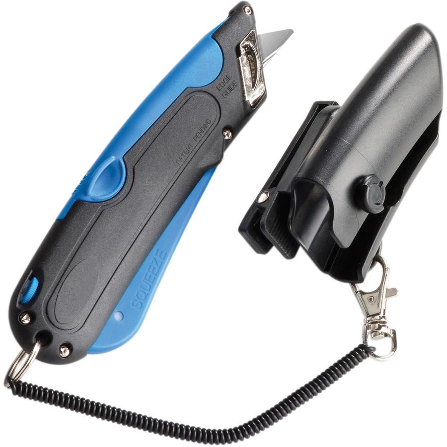 COSCO Blade Storage Holster Utility Knife - Retractable, Lanyard - Black, Blue - 1 Each. Picture 3