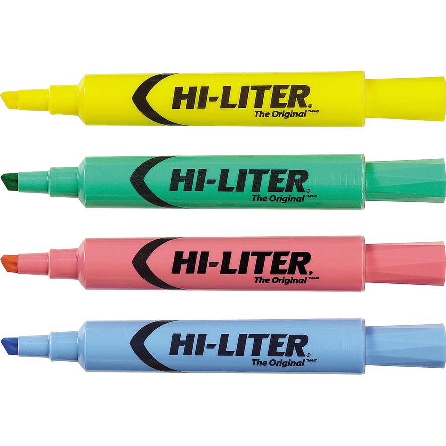 Avery&reg; Hi-Liter Desk-Style Highlighters - Chisel Marker Point Style - Fluorescent Yellow, Fluorescent Blue, Fluorescent Green, Fluorescent Orange, Fluorescent Pink Water Based Ink - Plastic Tip - . Picture 3