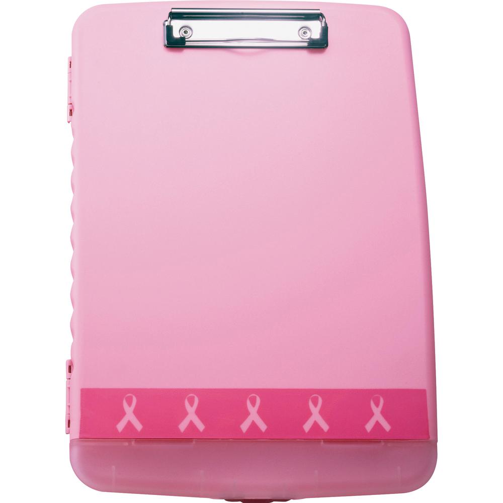 Officemate Slim Clipboard Storage Box - 11" - Pink - 1 Each. Picture 3