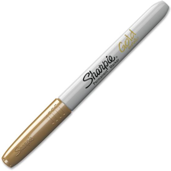 Sharpie Metallic Permanent Markers - Fine Marker Point - Gold Alcohol Based Ink - 12 / Dozen. Picture 5