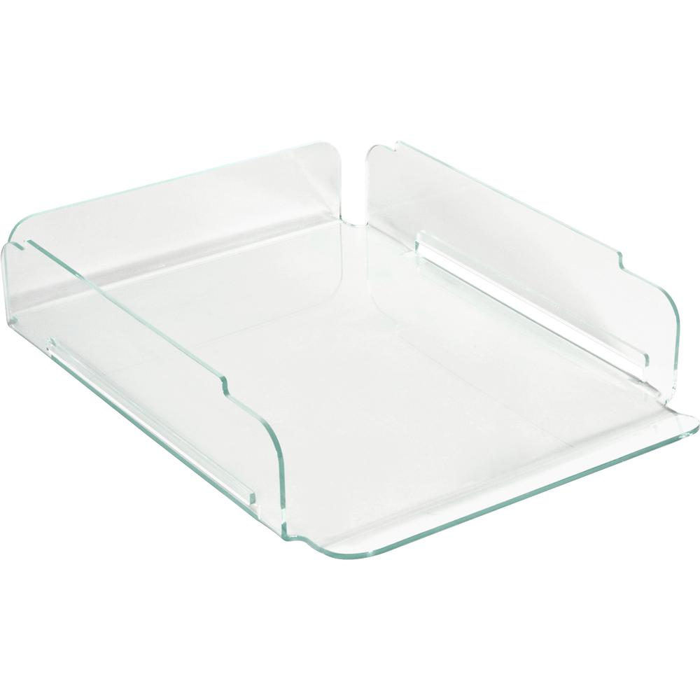 Lorell Single Stacking Letter Tray - Desktop - Durable, Lightweight, Non-skid, Stackable - Acrylic - 1 Each. Picture 4