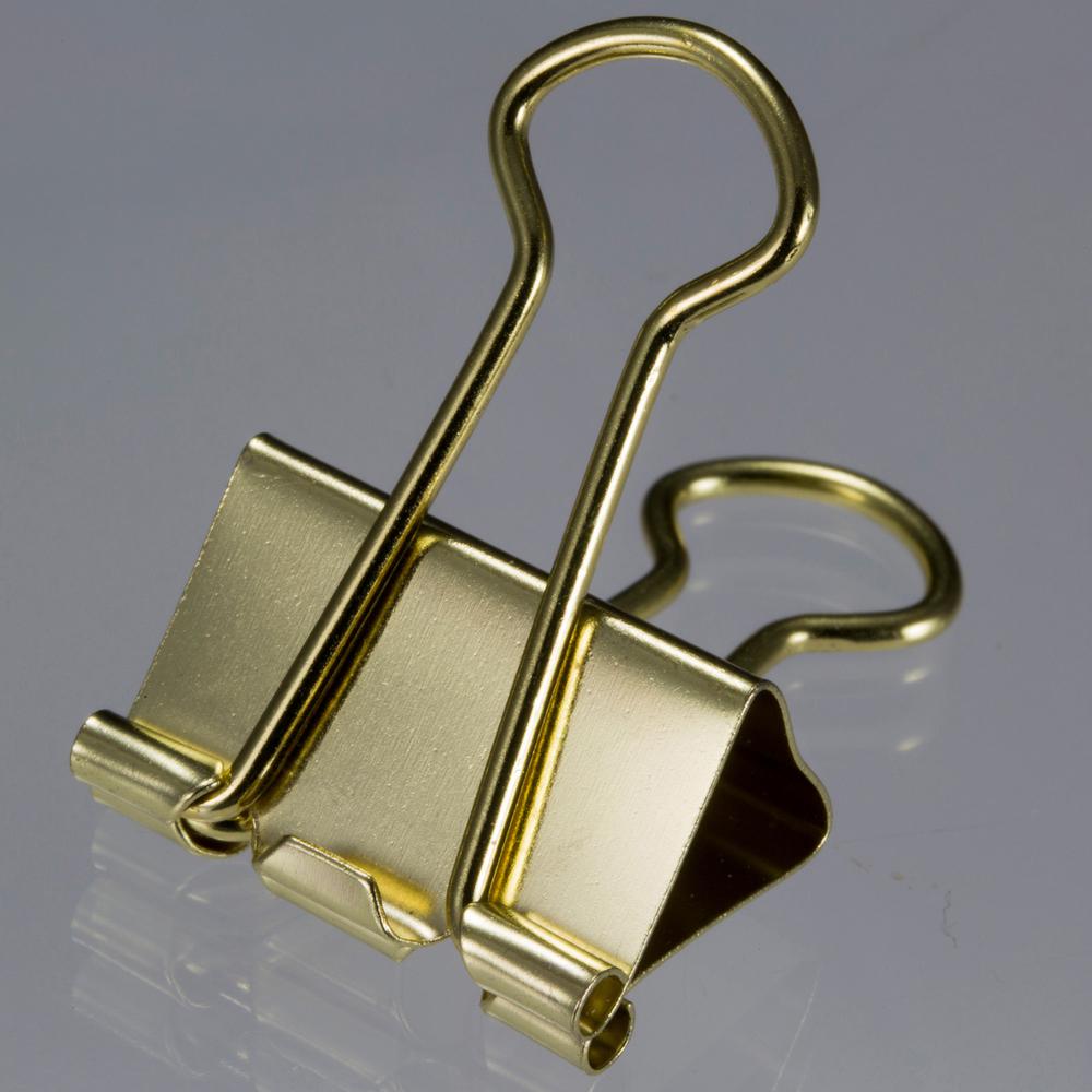 Officemate Assorted Size Binder Clips - 30 / Pack - Gold - Metal. Picture 2