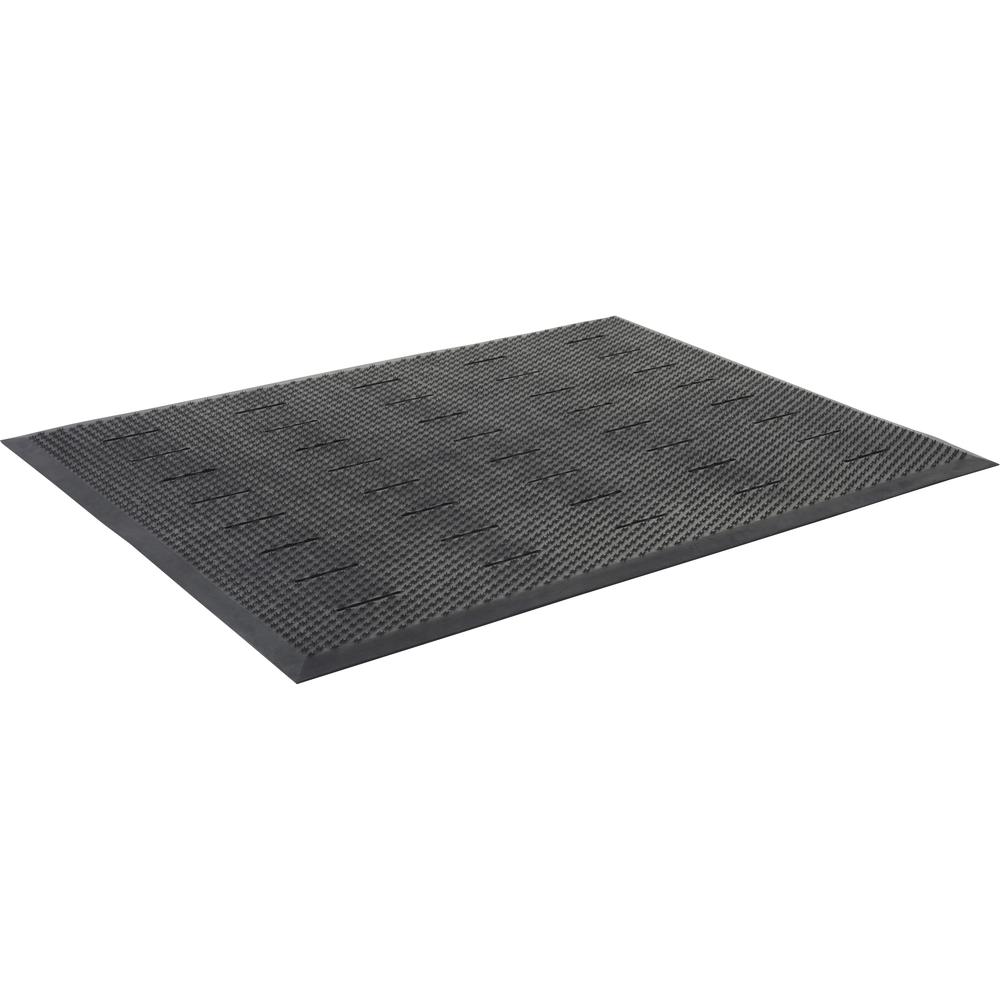 Genuine Joe Free Flow Comfort Anti-fatigue Mat - 48" Length x 36" Width x 0.500" Thickness - Rubber - Black - 1Each. Picture 5