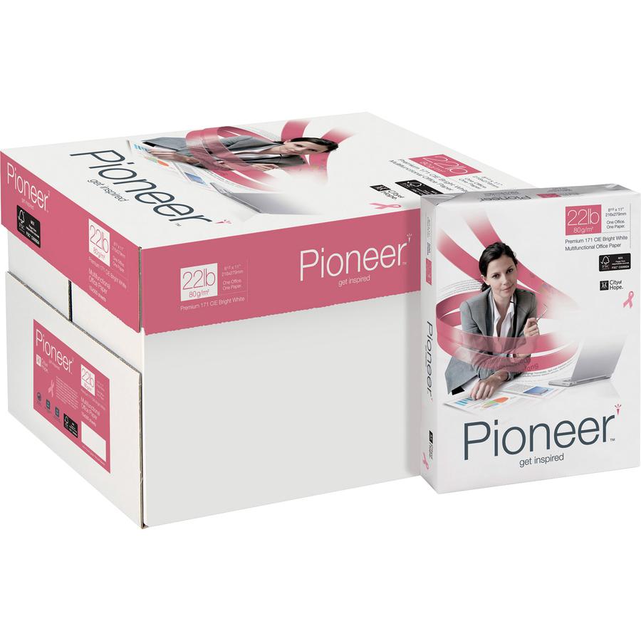 Pioneer Premium Forward-Thinking Multipurpose Paper - White - Letter - 8 1/2" x 11" - 22 lb Basis Weight - 5000 / Carton - FSC - Jam-free - White. Picture 3