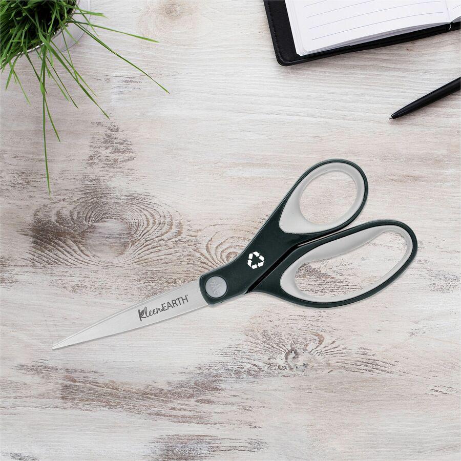 Westcott 8" KleenEarth Soft Handle Scissors - 8" Overall Length - Straight-left/right - Stainless Steel - Black - 1 Each. Picture 8