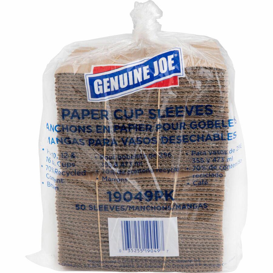 Genuine Joe Protective Corrugated Cup Sleeves - 20 / Carton - Brown. Picture 15