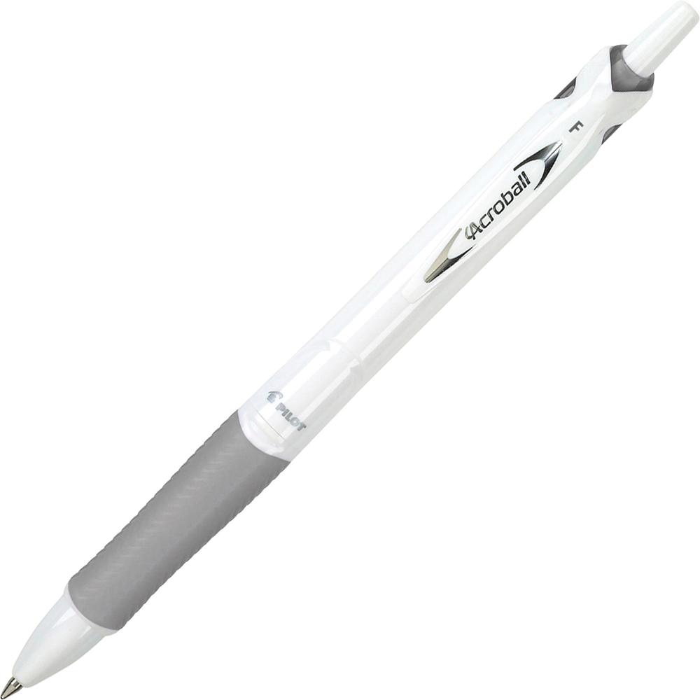 Pilot Acroball .7mm Retractable Pens - Fine Pen Point - 0.7 mm Pen Point Size - Refillable - Retractable - Black Advanced Ink Ink - White Barrel - 2 / Pack. Picture 3