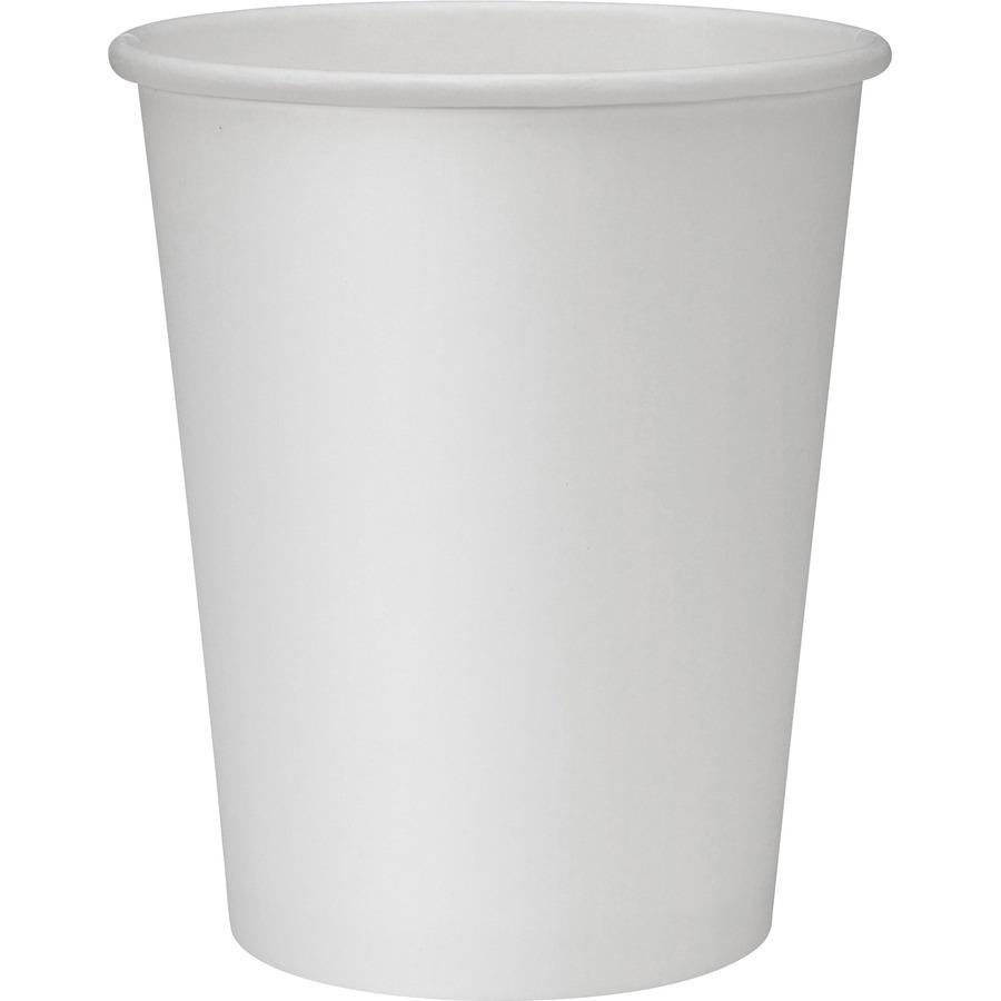 Genuine Joe Polyurethane-lined Disposable Hot Cups - 8 fl oz - 50 / Pack - White - Polyurethane - Beverage, Hot Drink. Picture 6