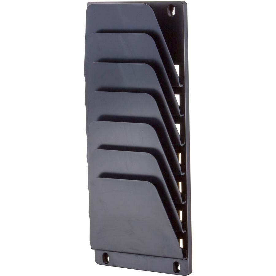 Officemate Wall File Holder - 7 Compartment(s) - 22.4" Height x 9.5" Width x 2.9" Depth - Black - Plastic - 1 Each. Picture 8