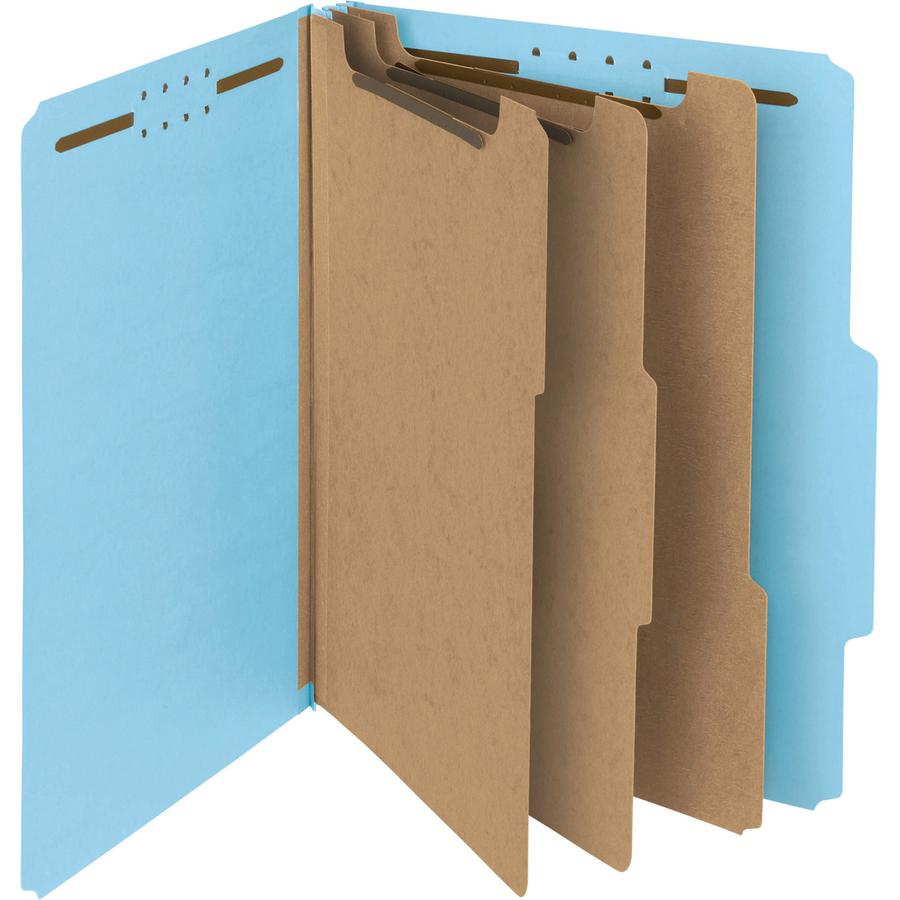 Smead 2/5 Tab Cut Letter Recycled Classification Folder - 3" Folder Capacity - 8 1/2" x 11" - 3" Expansion - 2 x 2K Fastener(s) - Top Tab Location - Right of Center Tab Position - 3 Divider(s) - Press. Picture 7