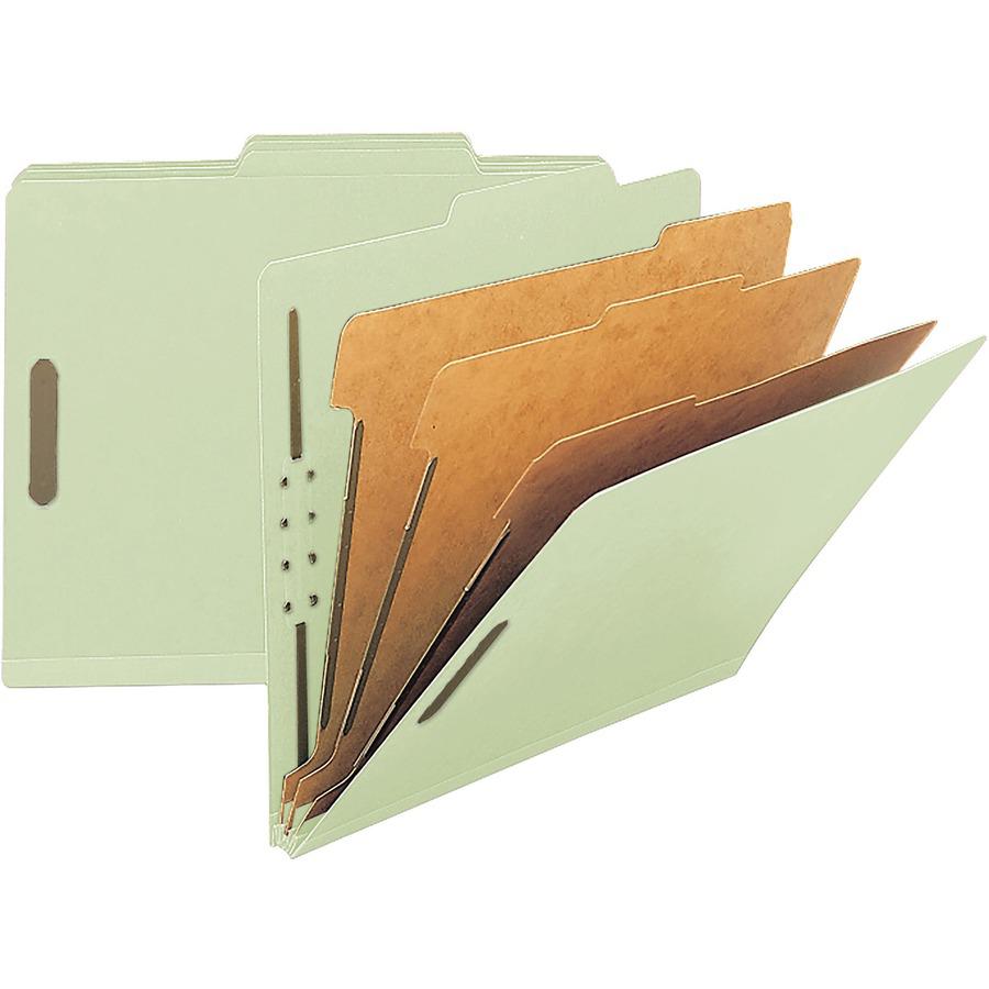 Smead 2/5 Tab Cut Letter Recycled Classification Folder - 3" Folder Capacity - 8 1/2" x 11" - 3" Expansion - 2 x 2K Fastener(s) - Top Tab Location - Right of Center Tab Position - 3 Divider(s) - Press. Picture 7