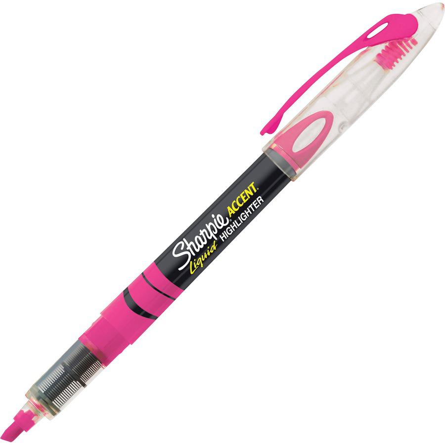 Sharpie Accent Highlighter - Liquid Pen - Micro Marker Point - Chisel Marker Point Style - Fluorescent Pink Pigment-based Ink - 1 Dozen. Picture 5