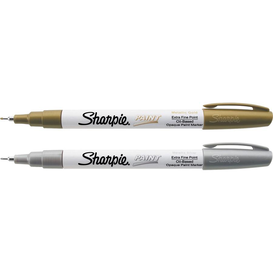 Sharpie Oil-Based Paint Marker - Extra Fine Point - Extra Fine Marker Point - Gold, Silver Oil Based Ink - 2 / Pack. Picture 3