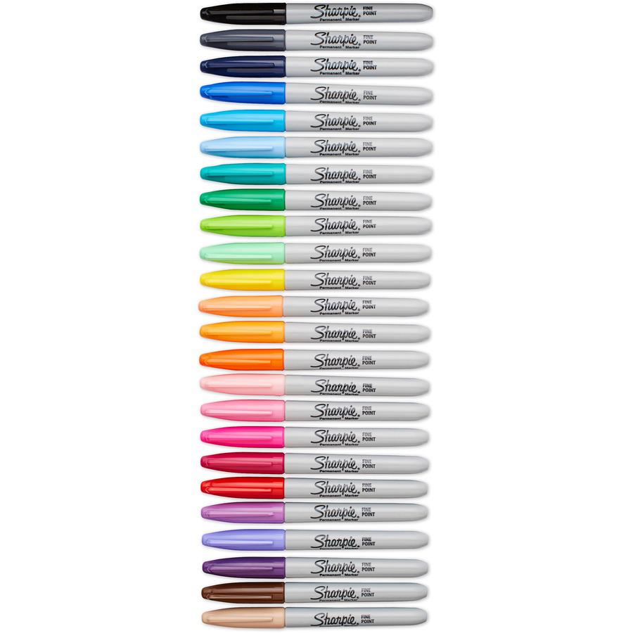 Sharpie Fine Point Permanent Marker - Fine Marker Point - 1 mm Marker Point Size - Black, Blue, Red, Green, Yellow, Purple, Brown, Orange, Berry, Lime, Aqua, ... Alcohol Based Ink - 1 Set. Picture 3