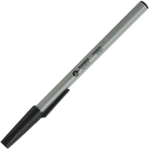 Business Source Bulk Pack Ballpoint Stick Pens - Medium Pen Point - Black - Tungsten Carbide Tip - 60 / Box. Picture 3