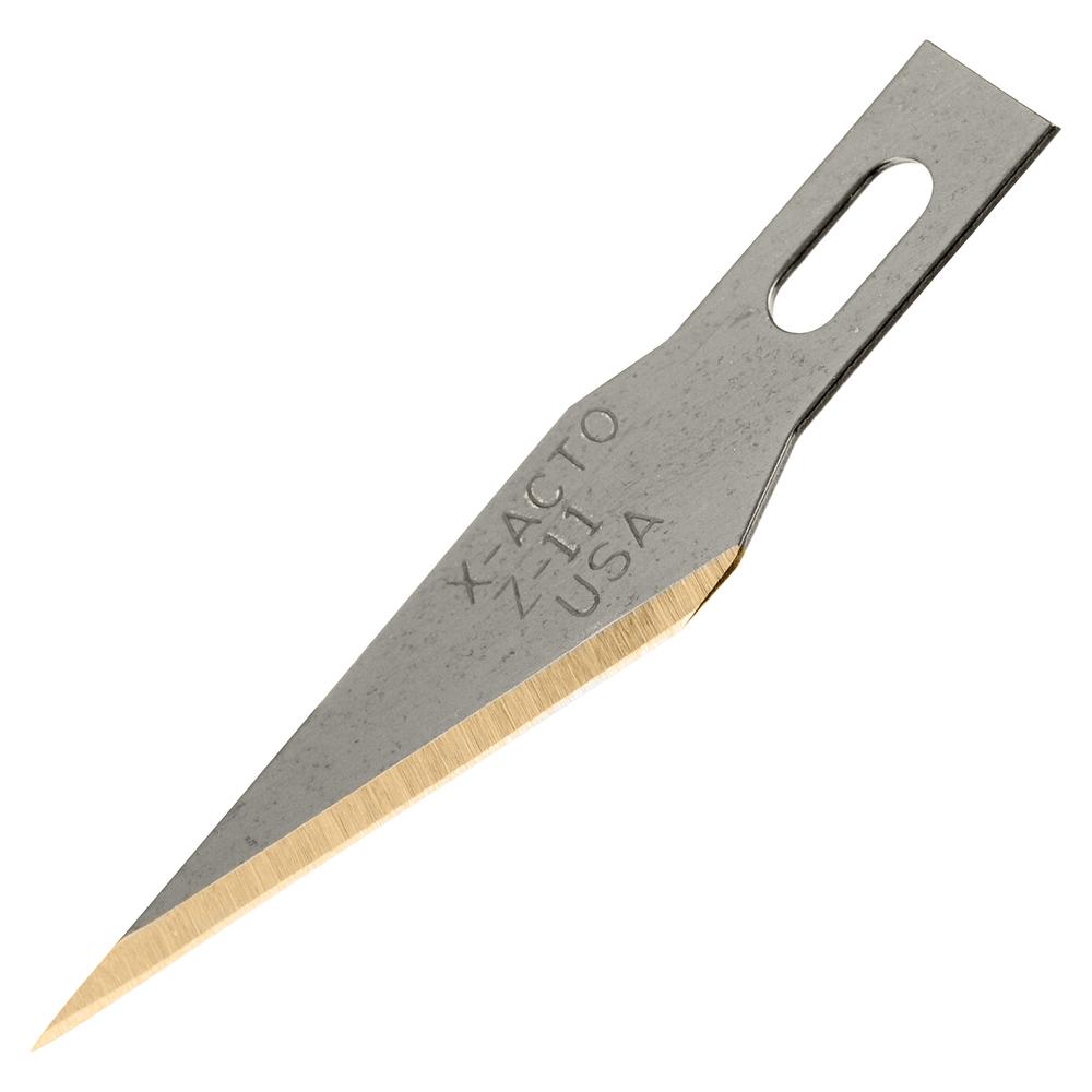 X-Acto Z-Series Knife No.11 Fine Point Blades - #11 - Self-sharpening - 100 / Box - Gold. Picture 2