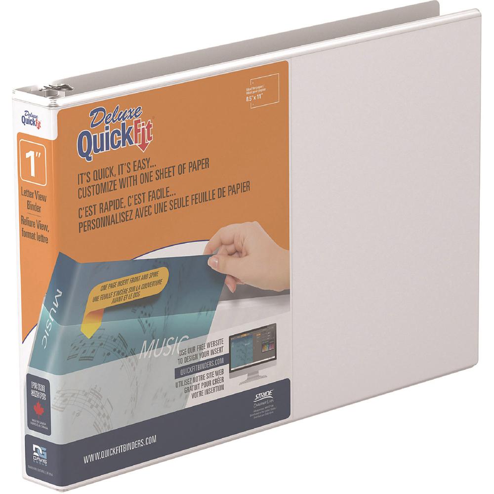 QuickFit Round Ring Deluxe Letter Spreadsheet Binder - 1" Binder Capacity - Letter - 8 1/2" x 11" Sheet Size - Round Ring Fastener(s) - 2 Internal Pocket(s) - Polypropylene - White - Recycled - Spine . Picture 6