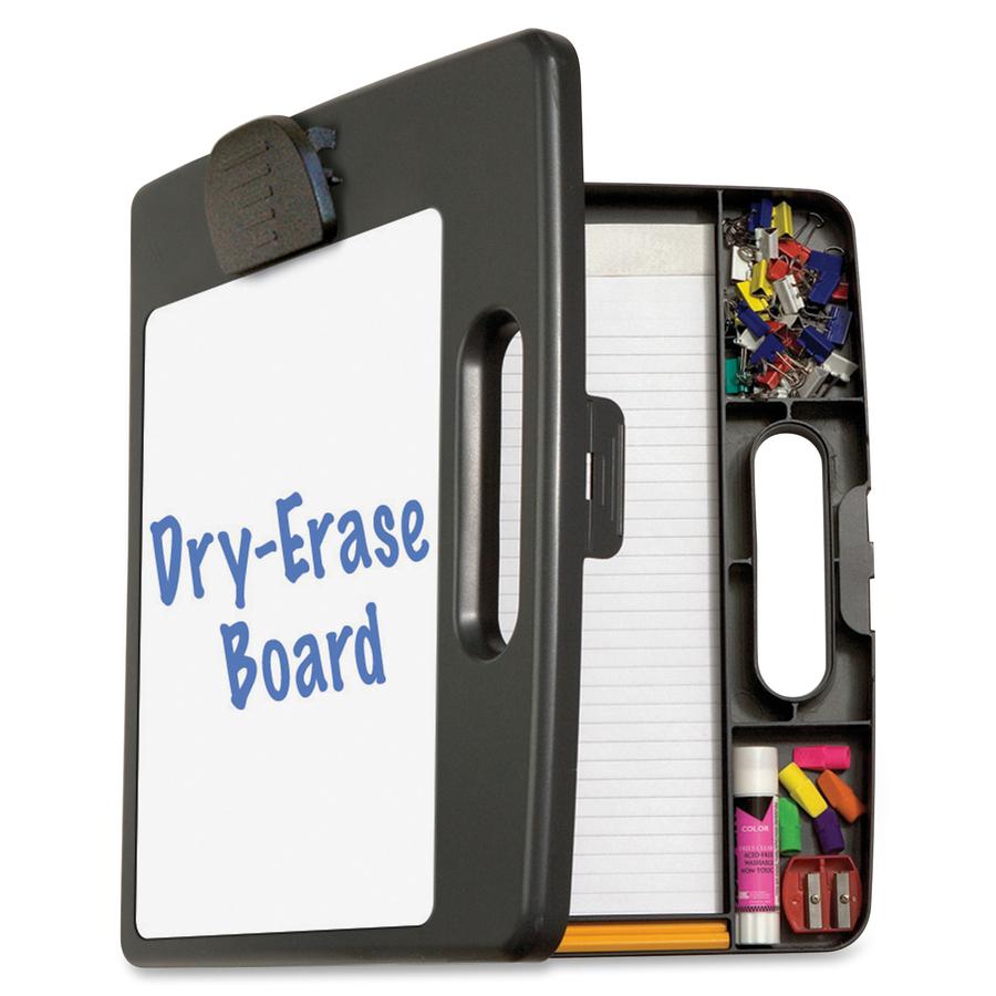 Officemate Portable Dry-erase Clipboard Box - Heavy Duty - 12" x 13 1/8" - Charcoal - 1 Each. Picture 10