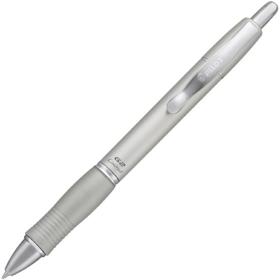 Pilot G2 Limited Retractable Gel Roller Pens - Fine Pen Point - 0.7 mm Pen Point Size - Refillable - Retractable - Black Gel-based Ink - Silver Metal Barrel - 1 Each. Picture 3