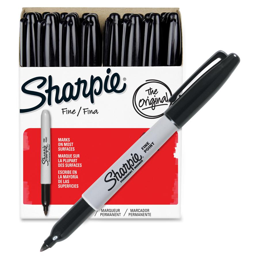 Sharpie Permanent Marker - Fine, Bold Marker Point - 1 mm Marker Point Size - Black - Black Barrel - 36 / Pack. Picture 3