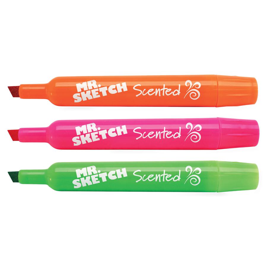 Mr. Sketch Stix Classpack Scented Markers - Fine Marker Point - 0.8 mm Marker Point Size - Bullet Marker Point Style - Black, Blue, Green, Orange, Red, Yellow, Dark Green, Brown, Magenta, Purple, Pink. Picture 4