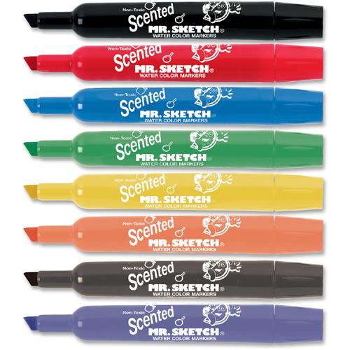 Mr. Sketch Scented Watercolor Markers - Bevel, Chisel Marker Point