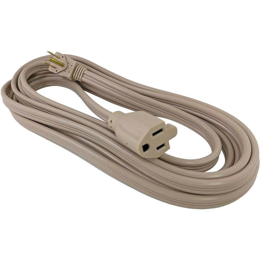 Compucessory Heavy Duty Indoor Extension Cord - 14 Gauge - 125 V AC / 15 A - Beige - 15 ft Cord Length - 1. Picture 8