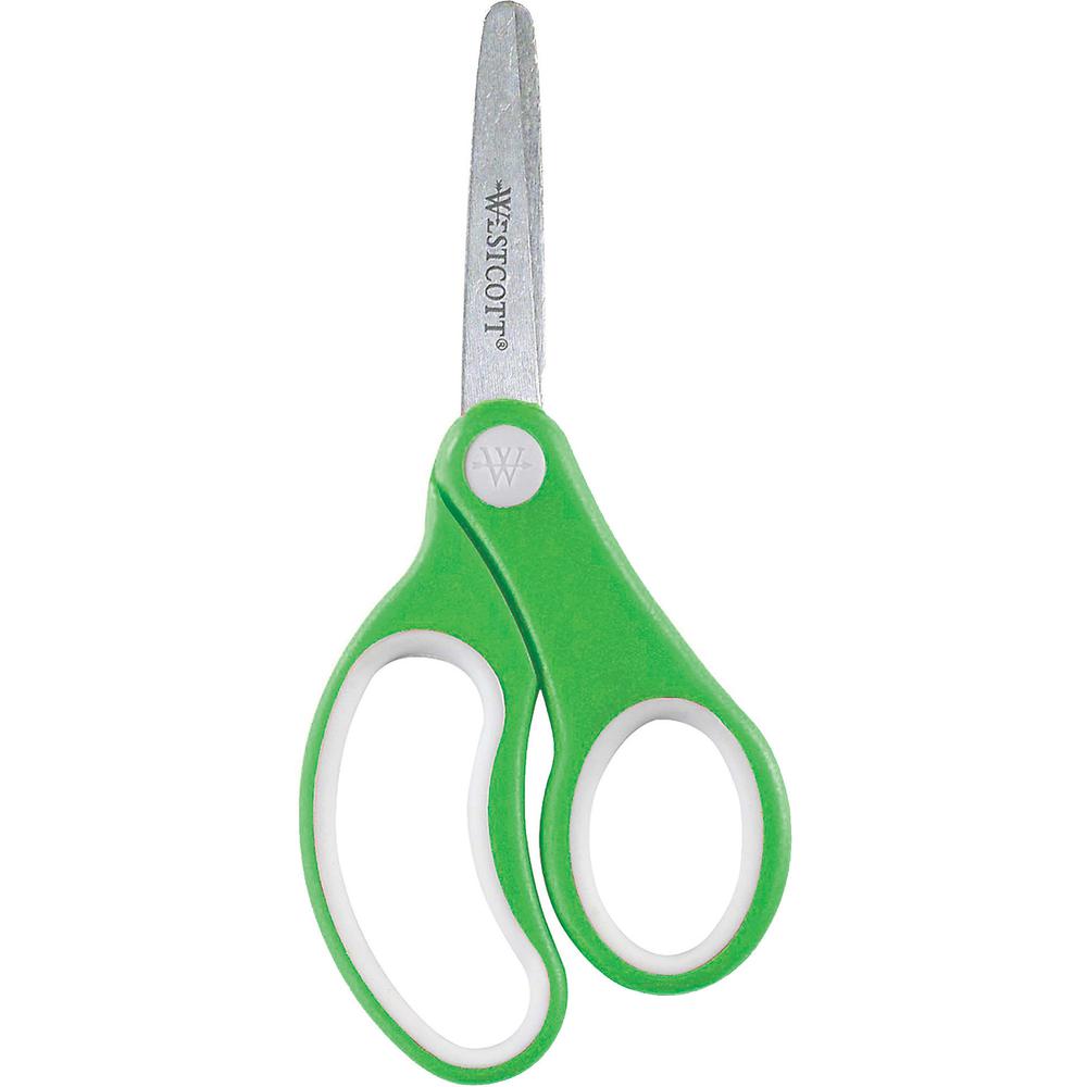 Westcott Teachers 5" Kids Soft Handle Blunt Scissors - 5" Overall Length - Straight-left/right - Stainless Steel - Blunted Tip - Assorted - 12 / Pack. Picture 2