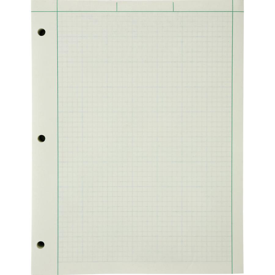 Ampad Engineering Computation Pad - 200 Sheets - Both Side Ruling Surface - Ruled Margin - 15 lb Basis Weight - Letter - 8 1/2" x 11" - Green Tint Paper - Chipboard Backing - 1 / Pad. Picture 2