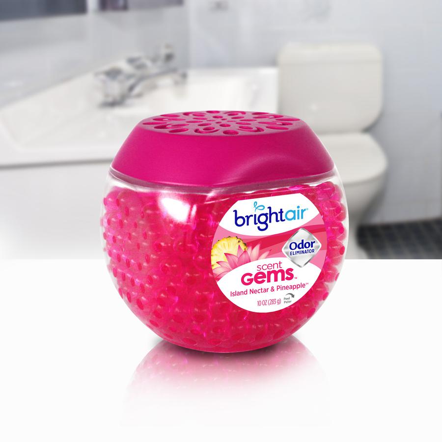 Bright Air Scent Gems Odor Eliminator - Beads - 10 oz - Island Nectar, Pineapple - 45 Day - 1 Each. Picture 6