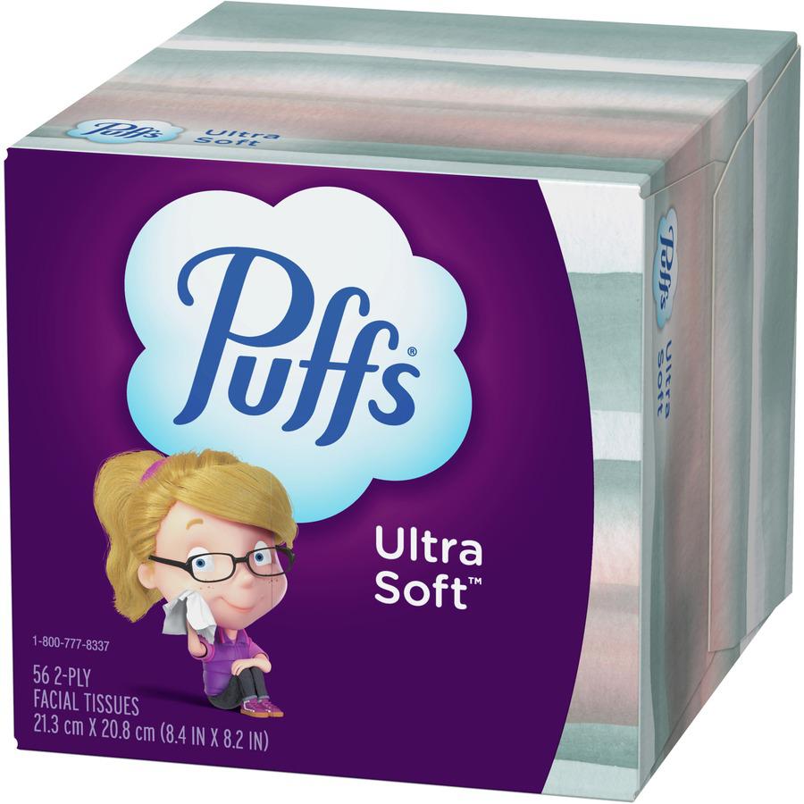 Puffs Ultra Facial Tissue - White - 56 Per Box - 24 / Carton. Picture 10