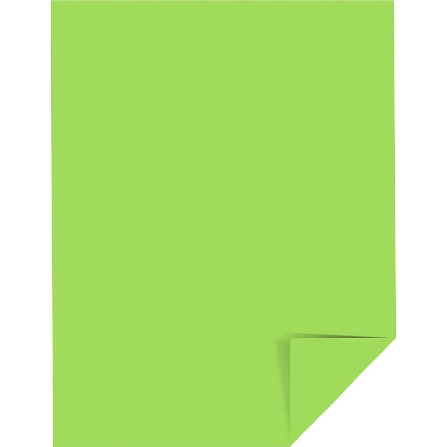 Astrobrights Color Cover Stock - Green - 8 1/2" x 11" - 65 lb Basis Weight - 250 / Pack - Martian Green (Lime Green). Picture 4