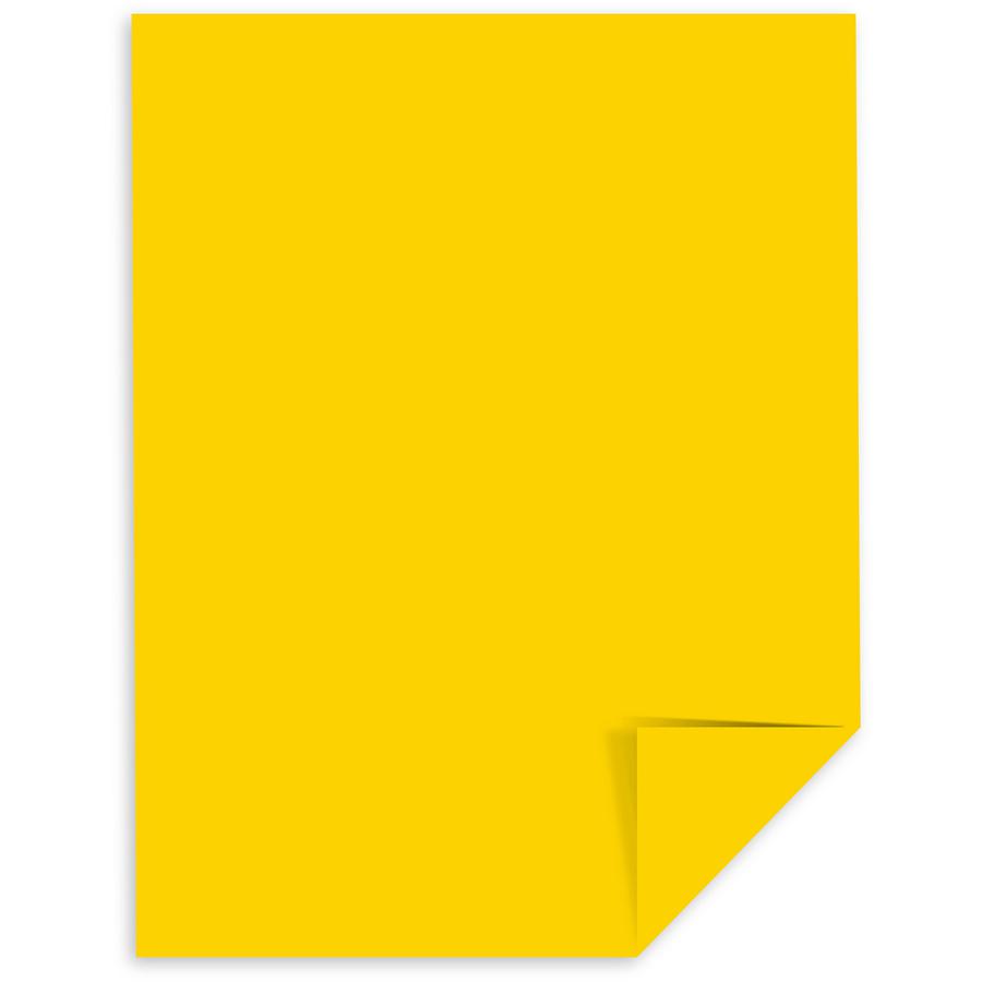 Astrobrights Laser, Inkjet Printable Multipurpose Card - Sunburst Yellow - 30% Recycled Content - Letter - 8 1/2" x 11" - 65 lb Basis Weight - 250 / Pack - Heavyweight, Durable, Lignin-free. Picture 2