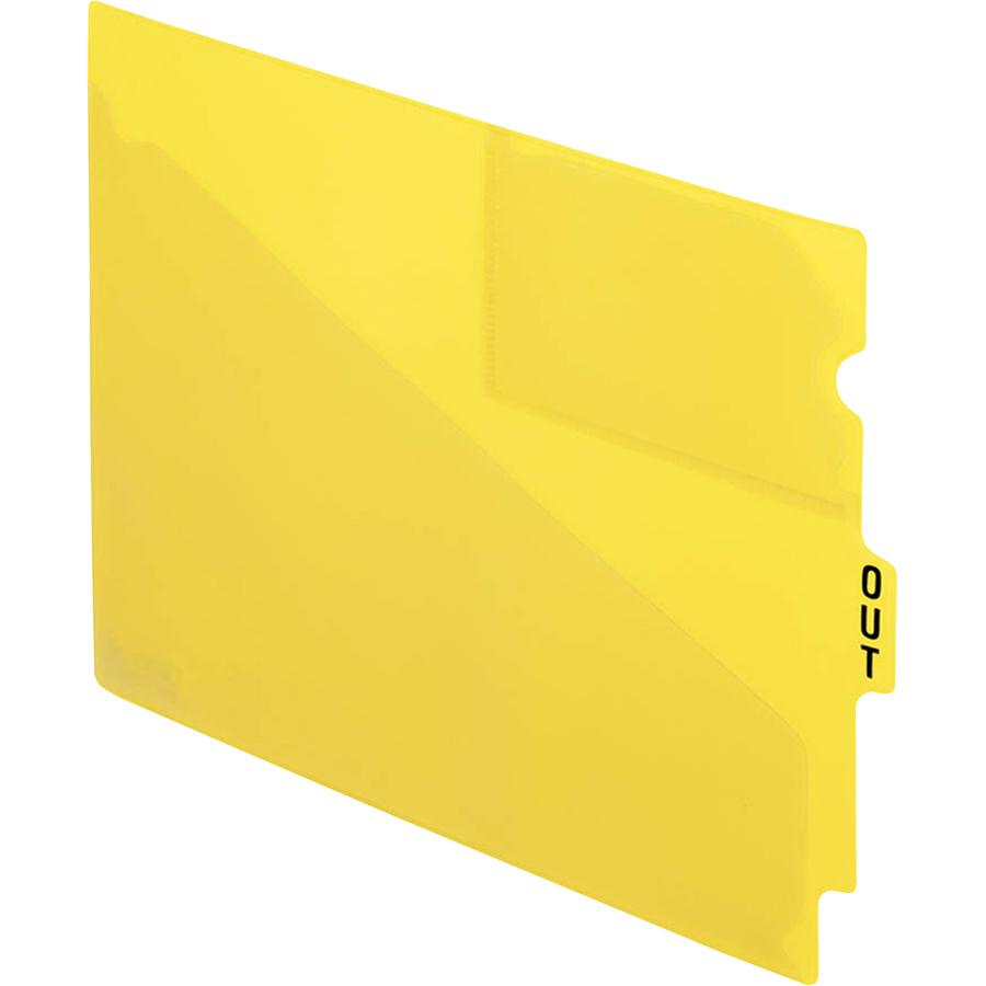 Pendaflex Poly End Tab Out Guides - 50 x Divider(s) - 9.5" Divider Width - Letter - 8.50" Width x 11" Length - Yellow Polypropylene Divider - Durable, Pocket, Wear Resistant, Tear Resistant, Moisture . Picture 3