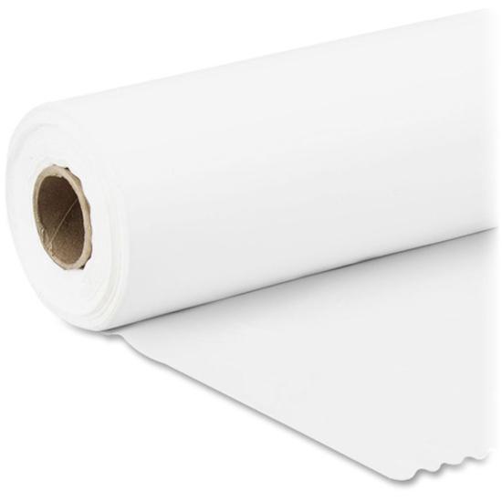 Genuine Joe Banquet-Size Plastic Tablecover - 300 ft Length x 40" Width - Plastic - White - 6 / Carton. Picture 6