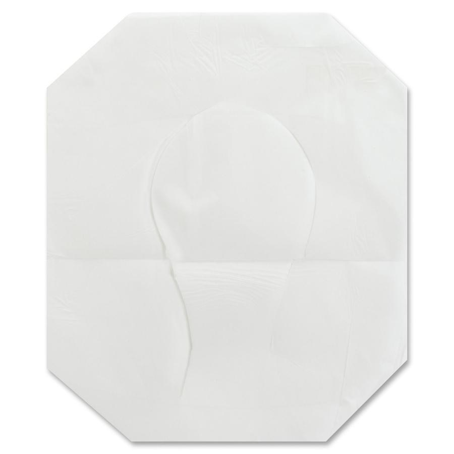 Genuine Joe Toilet Seat Covers - Half-fold - For Public Toilet - 250 / Pack - 20 / Carton - White. Picture 8