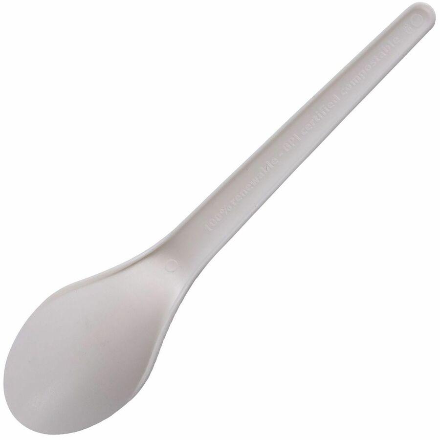 Eco-Products 6" Plantware High-heat Spoons - 1 Piece(s) - 20/Carton - Spoon - 1 x Spoon - Disposable - Pearl White. Picture 15